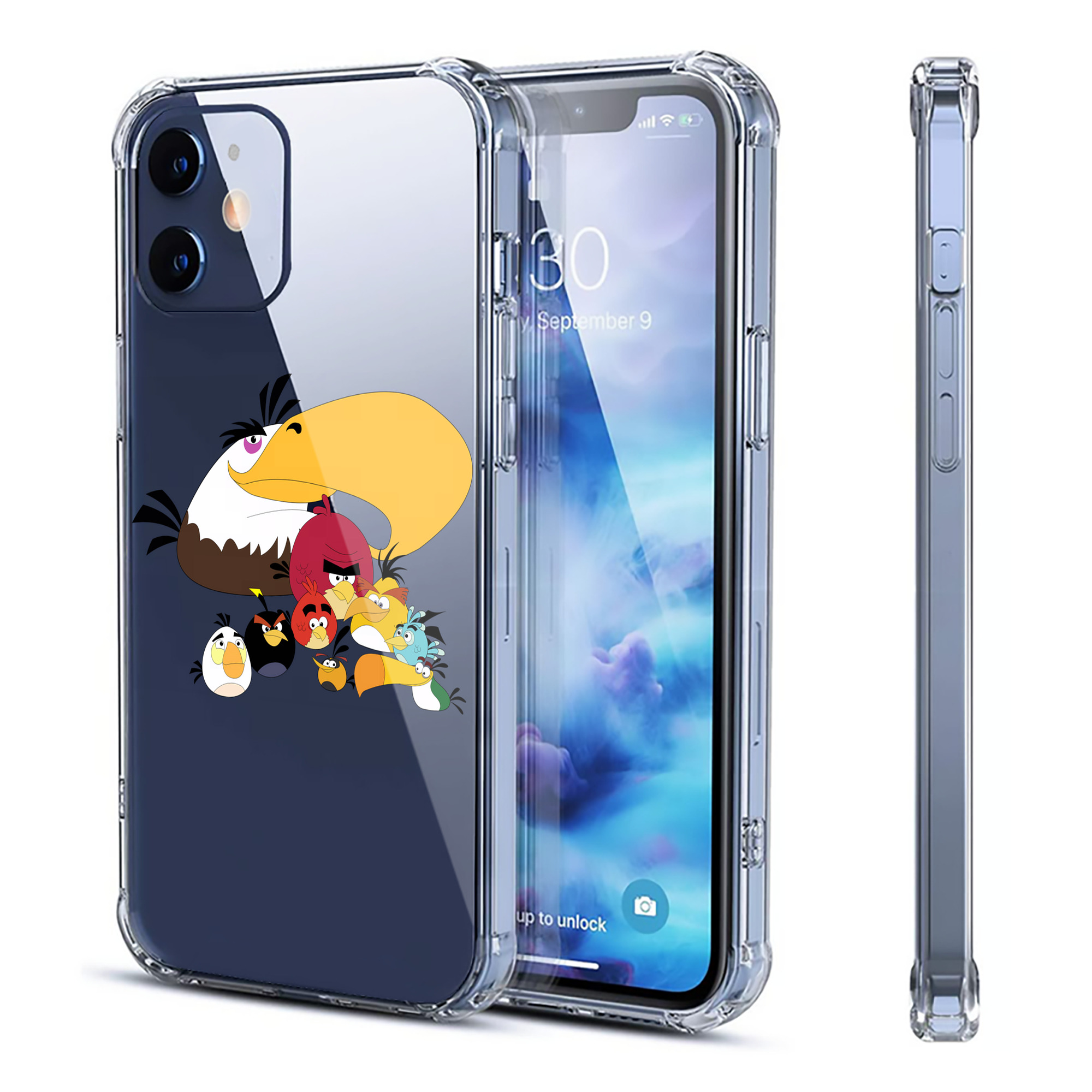 （画像用） Angry Birds アングリーバード 【iPhone 12シリーズ対応】透明スマホケース（クリアソフトケース）